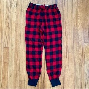 Hollister Red & Black Buffalo Plaid Pajama Pants, Holiday Flannel, Size XS